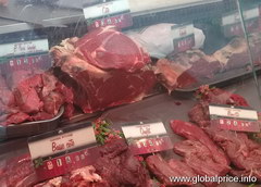 Food prices at the market in Paris, Fresh beef at the market